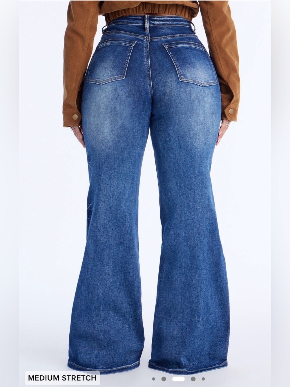 Fashion Nova Dark Blue Wide-Leg Jeans